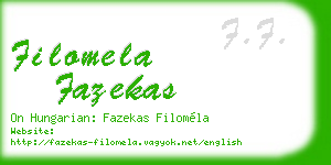 filomela fazekas business card